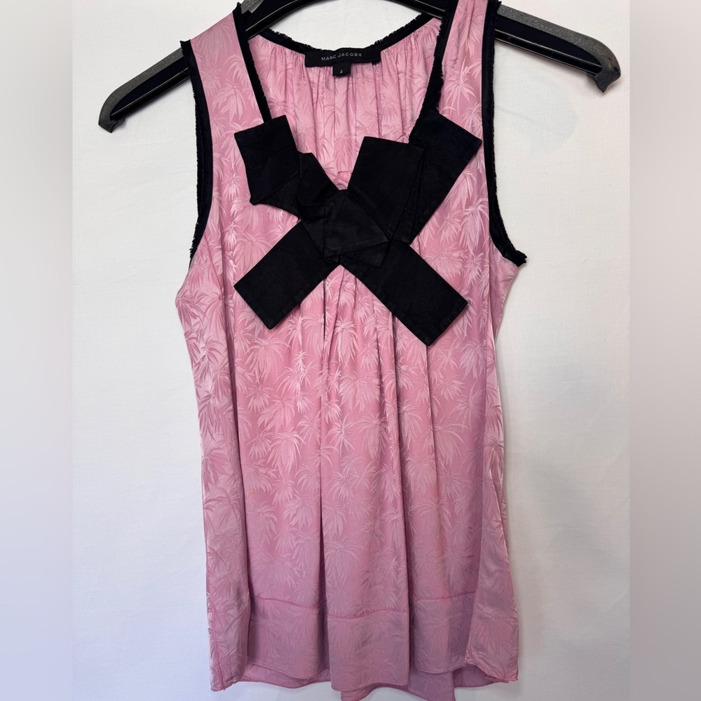 Marc Jacobs Pink Top with Black Bow Accent